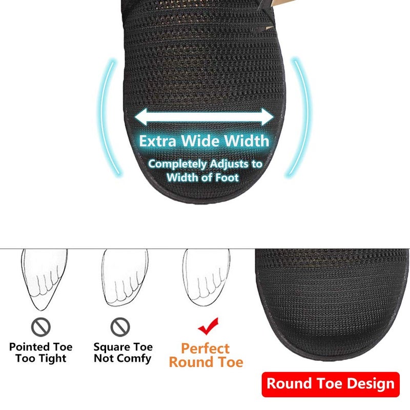 MEJORMEN Womens Diabetic Walking Shoes Adjustable Outdoor Sneakers Recovery Easy On Off Strap Wide Width Slippers Comfort for Seniors Elderly Woman Swollen Feet, Edema, Foot Pain - Image 3